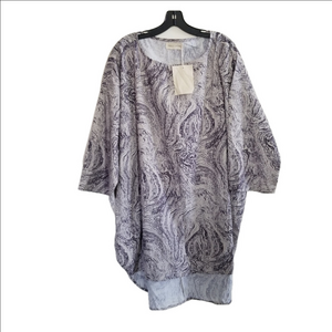 NWT Belle Zeke Boxy Lagenlook Marbled Cotton Sustainable Oversized Tunic